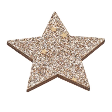 Glitzer Stern selbstklebend ca. 4 cm gold