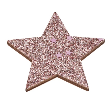 Glitzer Stern selbstklebend ca. 4 cm rosé