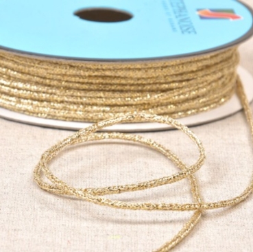Kordel meliert metallic ecru-gold pro Meter