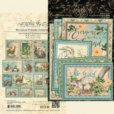 Graphic 45 Woodland Friends Ephemera & Journaling Cards