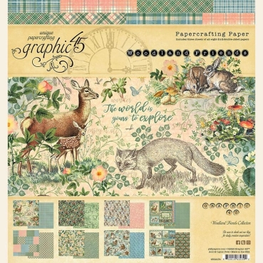 Graphic 45 Woodland Friends 8 x 8 Pad
