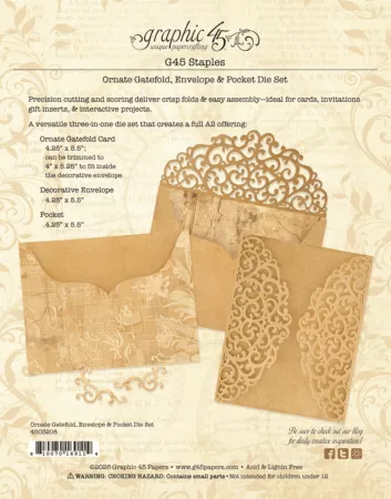 Graphc 45 Ornate Gatefold, Envelope & Pocket Die Set