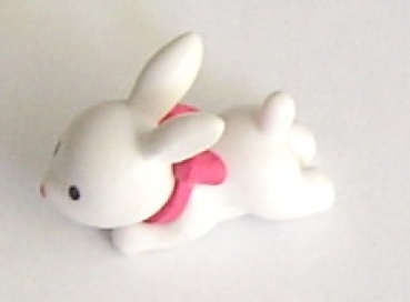 Deko Polyresin Mini-Hase mit Schleife ca. 3,6 cm