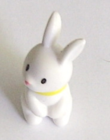 Preview: Deko Polyresin Mini-Hase mit Schleife ca. 3,6 cm