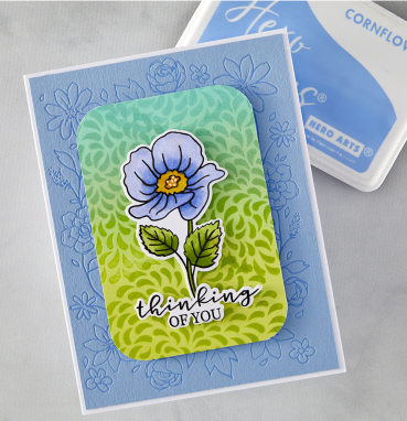 Preview: Hero Arts Floral Border Letterpress + Foil Debossing Plate