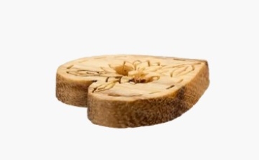 Preview: Holzknopf Herz mit Edelweiß 15 mm