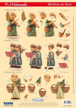 3 D Stanzbogen Himmlische Klänge, Stille Nacht, Weihnachtsengel