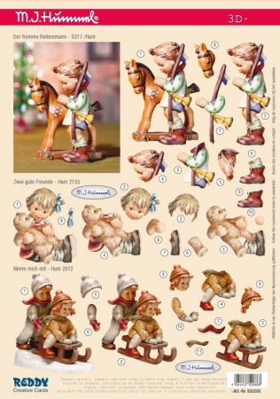 3D Stanzbogen Hummel Motive Der fromme Reitersmann, Zwei gute Freunde, Nimm mich mit