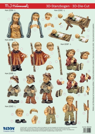 3D Stanzbogen Hummel Motive Krippefiguren