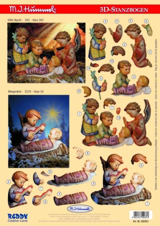 Reddy Cards 3D-Stanzbogen Stille Nacht, Wiegenlied