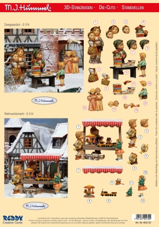 Reddy Cards 3D-Stanzbogen Zwiegespräch, Weihnachtsmarkt