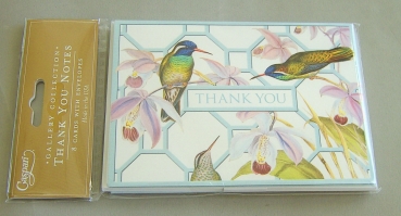 Preview: Danksagungs-Karten mit Umschlägen Hummingbird Trellis Thank You Notes