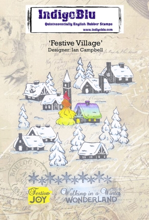 Indigo Blu Rubberstamp A6 Festive Village