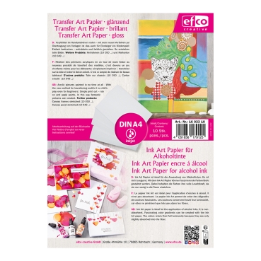 Transfer & Ink Art Papier A4 glänzend Set mit 10 Blatt