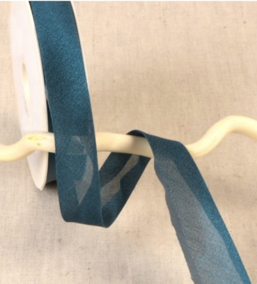 Irisierendes Schrägband 20 mm pro Meter entenblau
