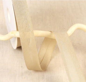 Irisierendes Schrägband 20 mm pro Meter beige
