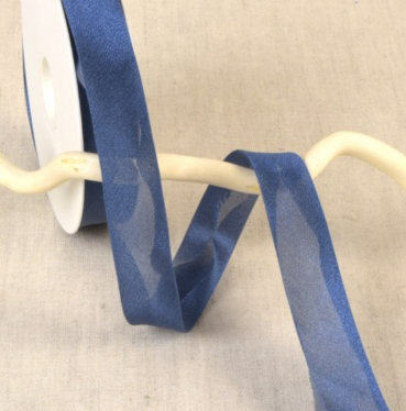 Irisierendes Schrägband 20 mm pro Meter blau