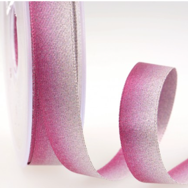 Irisierendes Satinband 15 mm pro Meter fuchsia