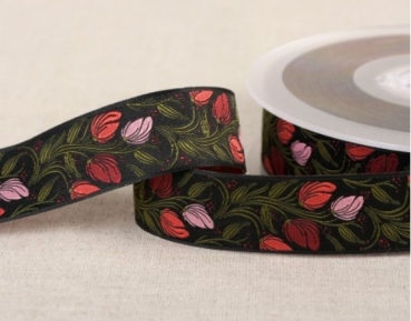 Jacquard Borte schwarz pro Meter