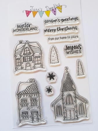 Jane's Doodles Clear Stamps Transparente Stempel Winter Village