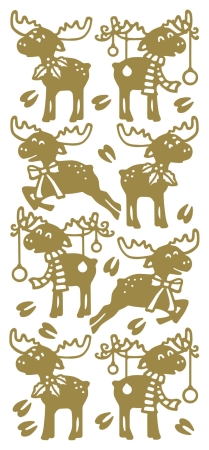 Stickerbogen 10 x 23 cm Moose gold