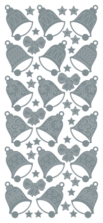 Stickerbogen 10 x 23 cm Bells silber