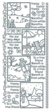 Stickerbogen 10 x 23 cm Season Scenes silber