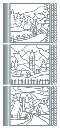 Stickerbogen 10 x 23 cm Landscape Square silber