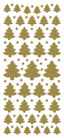 Stickerbogen 10 x 23 cm Christmas Tree gold