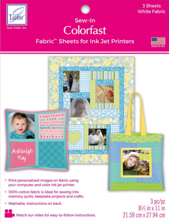 June Tailor Colorfast Bedruckbarer Stoff, weiß 3er Pack