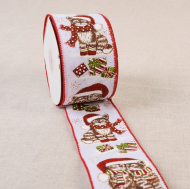 Band Kätzchen 63 mm Breite pro Meter weiss