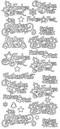 Konturensticker "Frohes Fest"  gold