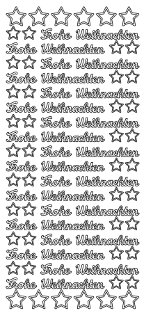 Stickerbogen 10 x 23 cm Frohe Weihnachten gold