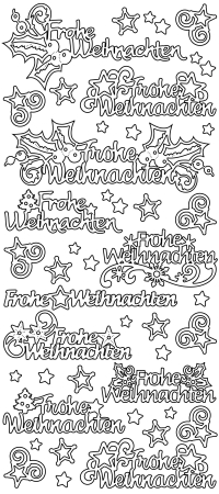Preview: Konturensticker "Frohe Weihnachten" silber