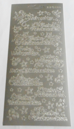 Konturensticker "Frohe Weihnachten" silber