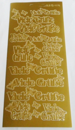 Preview: Konturensticker gold Viele Grüße