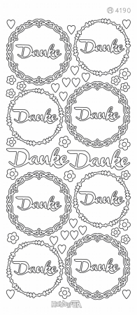 Stickerbogen 10 x 23 cm "Danke" toffee