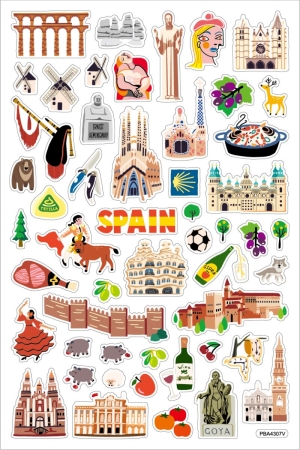 Sticker Länder Spanien mit Landkarte