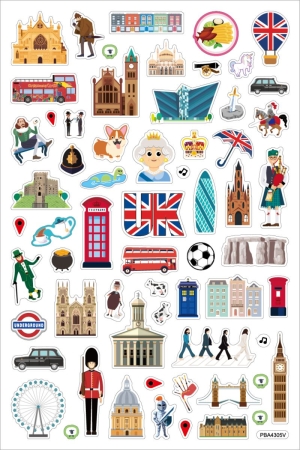 Sticker Länder Großbritannien mit Landkarte
