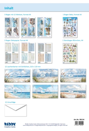 Preview: Reddy Cards Bastelset Laschenkarten Seaside