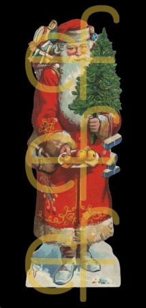 Lebkuchen Bild Weihnachtsmann mit Obstteller 7,5 cm