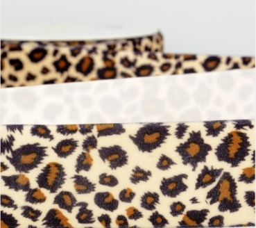 Samtband 10 mm Leopardenmuster pro Meter
