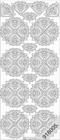 Preview: Stickerbogen 10 x 23 cm 3D Blumen gold