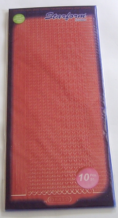 Stickerbogen 10 x 23 cm Rand Welle rot