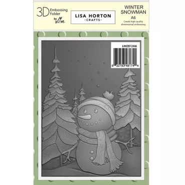 Lisa Horton Crafts A6 3D Embossing Folder Winter Snowman