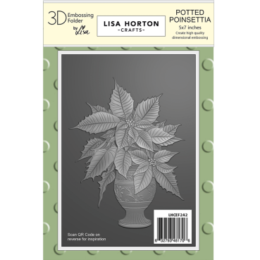 Lisa Horton Crafts 5 x 7 Inch 3D Embossing Folder Potted Poinsetta