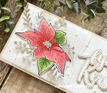 Preview: Marianne Design Clear Stamp & Die Tiny's Flowers Poinsetta