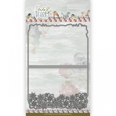 Precious Marieke Dies Birds and Berries Frame Card Flower Border A5