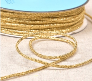 Kordel meliert metallic 2 mm Breite pro Meter gold