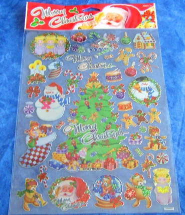 Weihnachtssticker auf transparentem DIN A4 Bogen